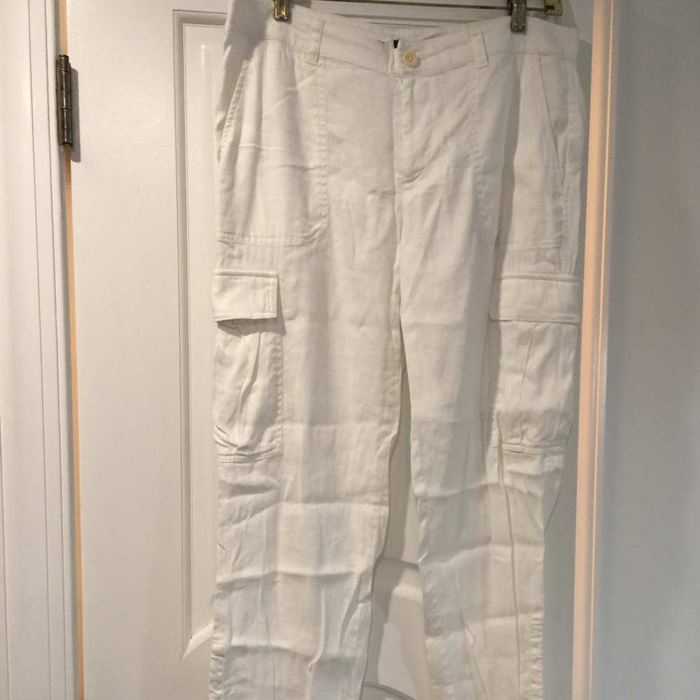 Ralph Lauren White Linen Casual Pants Very Comfortable Goes With Everything EUC.